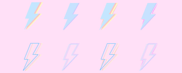 Minimalistic and retro designed thunderbolts