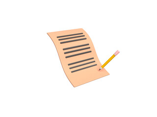Office Paperwork approval icon isolated 3d render illustration
