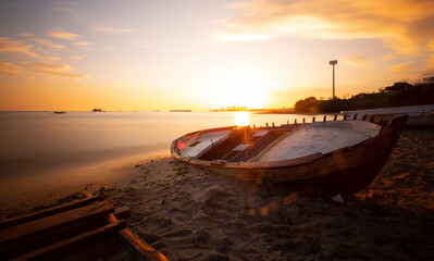Sea of Marmara, the most beautiful coastline of Istanbul, piers and boats were shot with long...
