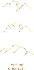 golden mountain line art