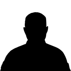 Vector silhouette of a man isolated on white background