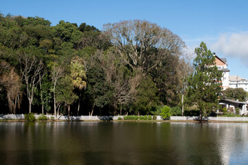 Photograph of park lake on a beautiful sunny day