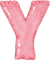 Letters of the English alphabet balloons for congratulations. Festive clipart without background letters balloons pink