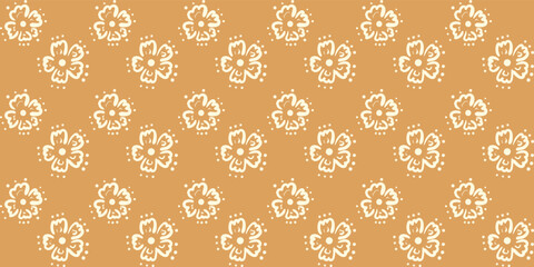 Flowers pattern on beige background. Design for print textile like children clothers.

