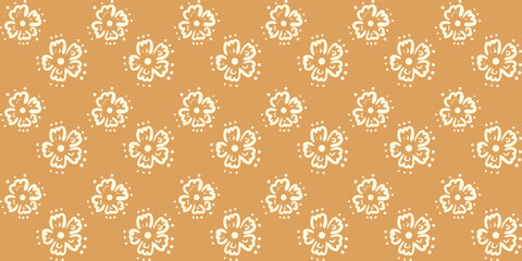 Flowers pattern on beige background. Design for print textile like children clothers.

