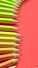 yellow pencils on red background, back to school time