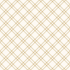 Golden vector geometric traditional folk ornament. Nordic scandinavian style. Winter Christmas theme. Luxury gold and white seamless pattern. Ornamental background with squares, grid. Simple design