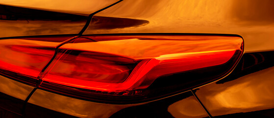 sports car rear lamp in red