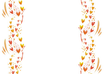 watercolor heart colection. cute frame with hearts