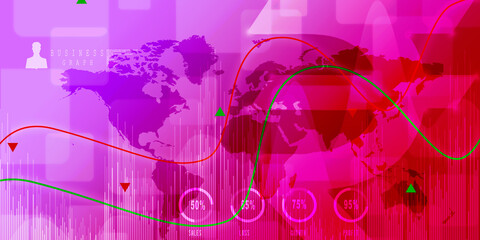 2d rendering Stock market online business concept. business Graph