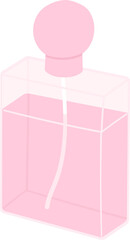 Elegant bottle of pink perfume