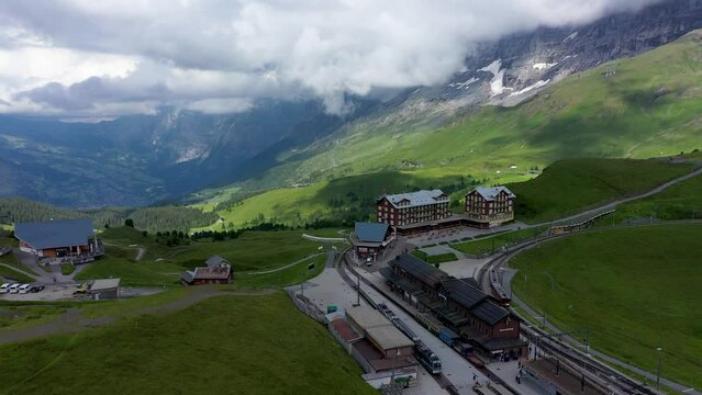 Kleine Scheidegg is a mountain pass at an elevation of 2,061 m, situated below and between the Eiger and Lauberhorn peaks in the Bernese Oberland region of Switzerland.