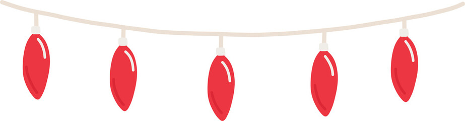 New Year's Christmas garland with red lights