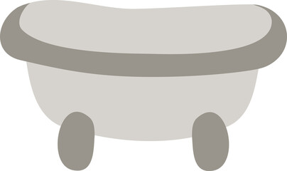 Children's grey bath for washing newborns in boho hand drawn style