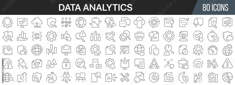 Aufkleber Data analytics line icons collection. Big UI icon set in a flat design. Thin outline icons pack. Vector illustration EPS10
