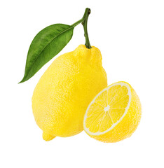 Fresh lemon isolated on white background