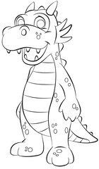Dragon. Element for coloring page. Cartoon style.