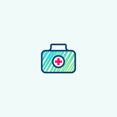 medical first aid bag symbol sign as a medical icon