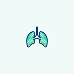 lungs human organ symbol sign as a medical icon