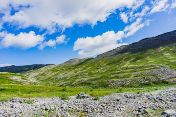 Mountains Apatite. Ski resort- Arctic region of Russia is a popular hiking trail