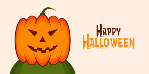 Happy halloween pumpkin banner design