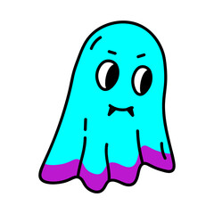 Halloween trippy funky little ghost. Halloween spooky trippy ghost character 