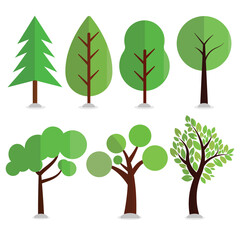 tree vector illustration set common