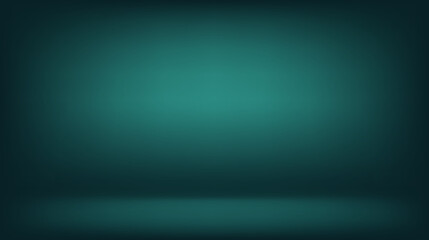 Empty green studio room wall background. Abstract wallpaper design with copy space to display your products