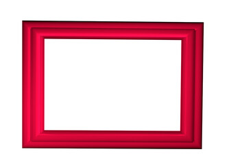 abstract red shiny metal photo frame 3d modern