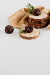 Traditional brazilian brigadeiro. Aesthetic composition. Food Styling.