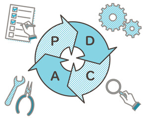 PDCA cycle infographic vector illustration