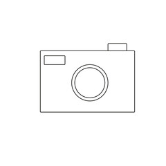 Image of vintage camera icon isolated on white background. 
