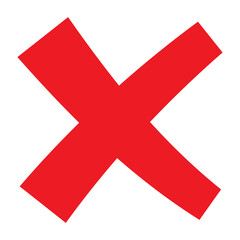 Obraz premium Cross sign element red grunge x icon