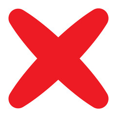 Obraz premium Cross sign element red grunge x icon