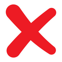 Obraz premium Cross sign element red grunge x icon