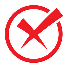 Cross sign element red grunge x icon