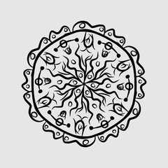 Abstract vector, black and white radial style.