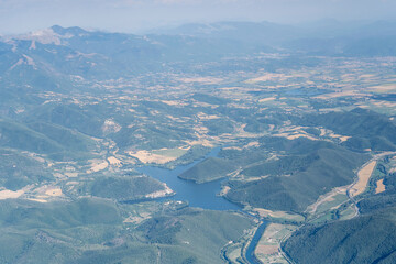 Piediluco lake aerial, Italy