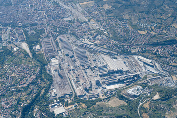 large iron and steel industry aerial, Terni, Italy