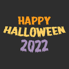Naklejka na ściany i meble Happy Halloween greeting text vector EPS for social media posts, T-shirts, quotes and etc.
