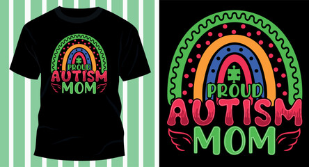 Autism Awareness day typography, vintage, retro, custom. autism, autistic, heart, love autism day ribbon t-shirt design vector