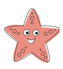 gwiazda rozgwiazda zwierzę morze ocean decoracja rysunkowy animowany - obrazy, fototapety, plakaty