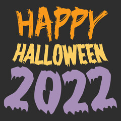 Happy Halloween greeting text vector EPS for social media posts, T-shirts, quotes and etc.