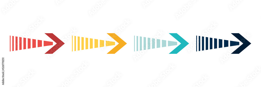 Wall mural arrow icon set. colored arrow symbols. arrow of different types. arrow isolated vector graphic eleme