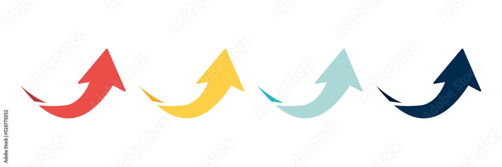 Wall mural arrow icon set. colored arrow symbols. arrow of different types. arrow isolated vector graphic eleme