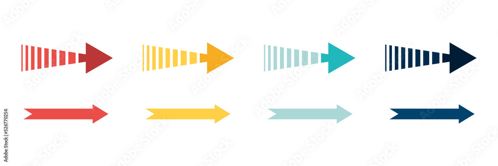 Wall mural arrow icon set. colored arrow symbols. arrow of different types. arrow isolated vector graphic eleme