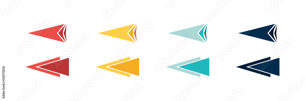 Wall mural arrow icon set. colored arrow symbols. arrow of different types. arrow isolated vector graphic eleme