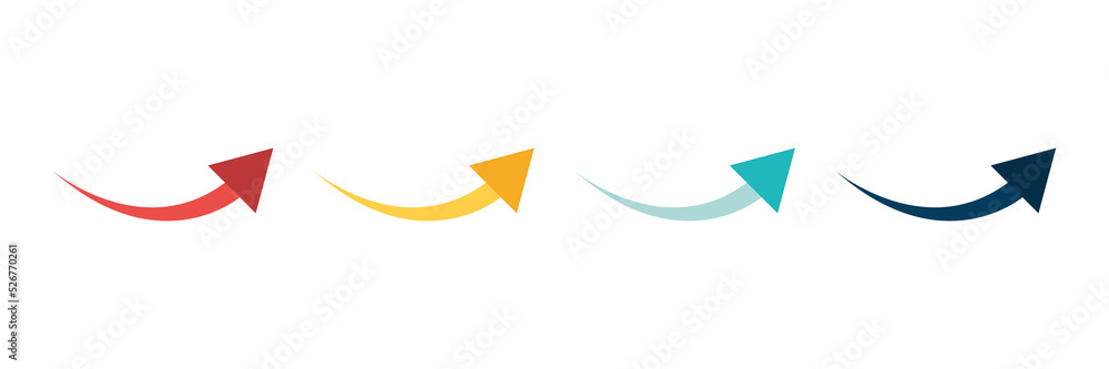 Wall mural arrow icon set. colored arrow symbols. arrow of different types. arrow isolated vector graphic eleme