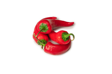 Red hot chili pepper isolated on a white background.