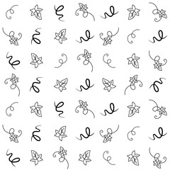 Seamless pattern with autumn elements. Line illustration.